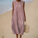 Bequeme Ärmellose Sommerkleid - Altrosa