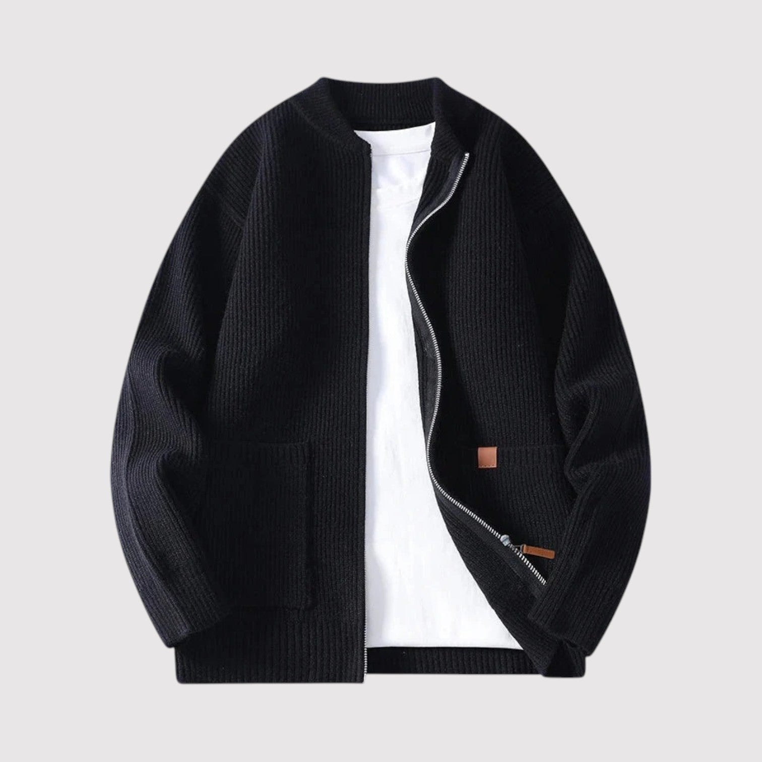 Maximilian™ | Rippstrick-Cardigan mit Reißverschluss