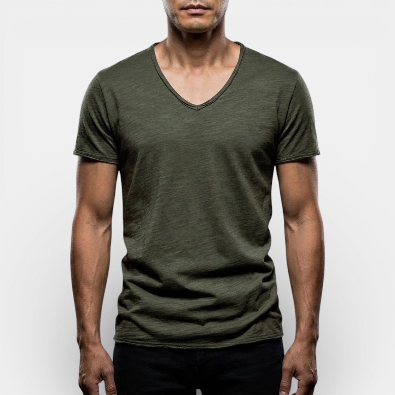 Thees™ | Elastisches Doppelpack-T-Shirt mit V-Ausschnitt