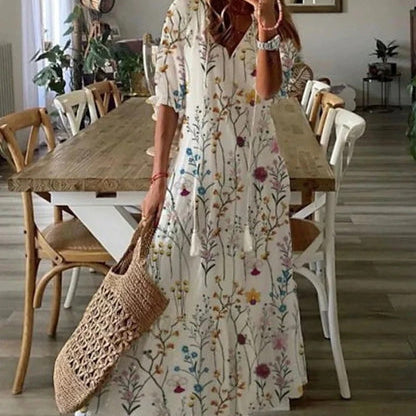 Michaela - Boho Kleid mit Bauchbedeckung
